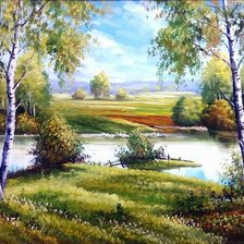 Схема вышивки «пейзаж»