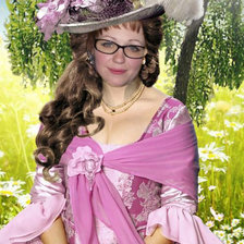 Схема вышивки «дама в розовом»