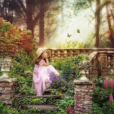 Схема вышивки «Девочка на ступеньках»