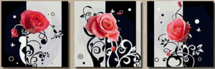 Розы - сегментированные картины - предпросмотр