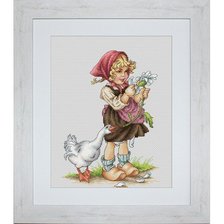 Схема вышивки «девочка с гусем»