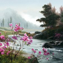 Схема вышивки «пейзаж»