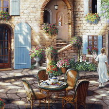 Схема вышивки «любимый дворик»