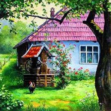 Схема вышивки «домик»