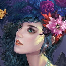 Схема вышивки «Девушка в венке»