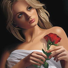 Схема вышивки «Девушка с розой»