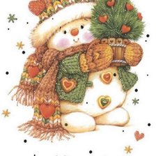 Схема вышивки «Подарок от снеговика»
