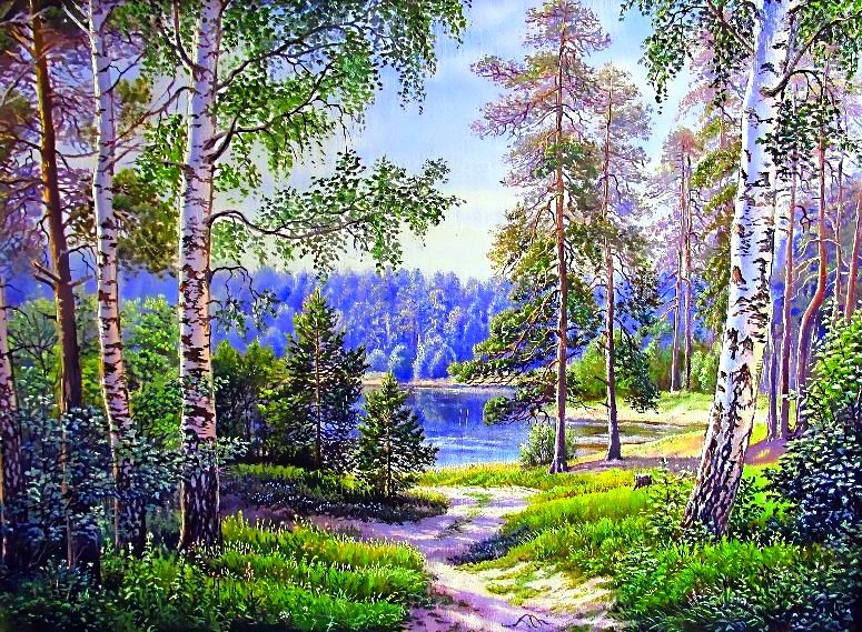 голубая весна - пейзаж - оригинал