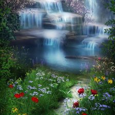 Схема вышивки «водопад»