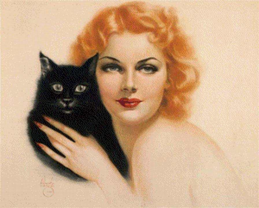 женщина с котом - женщина.кот - предпросмотр