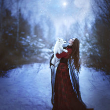 Схема вышивки «белый волчёнок»