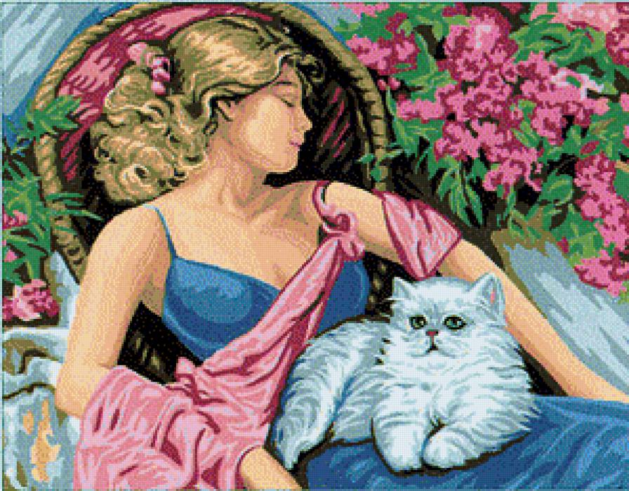 женщина с котом - женщина.кот - предпросмотр
