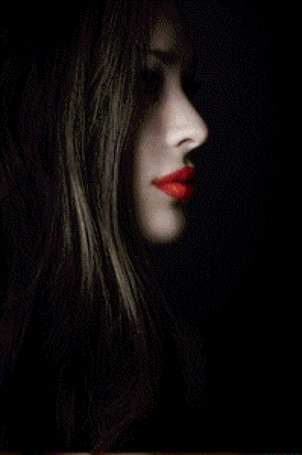 Тайна - профиль, монохром, девушка, лицо - предпросмотр