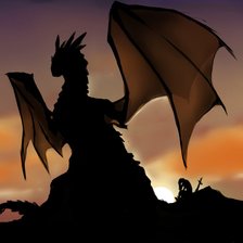 Схема вышивки «Силуэт дракона»