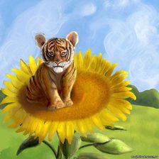 Схема вышивки «тигренок на подсолнухе»