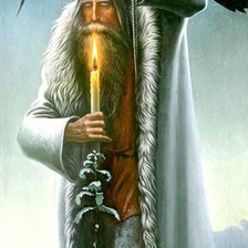 Схема вышивки «Старик с филином.»