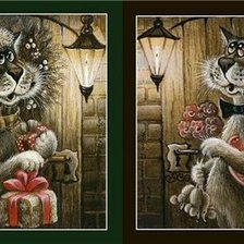 Схема вышивки «коты»