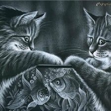 Схема вышивки «коты»