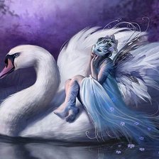 Схема вышивки «лебедь»