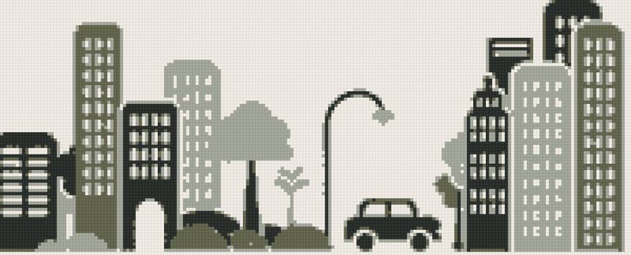 город - город силуэт трафарет - предпросмотр