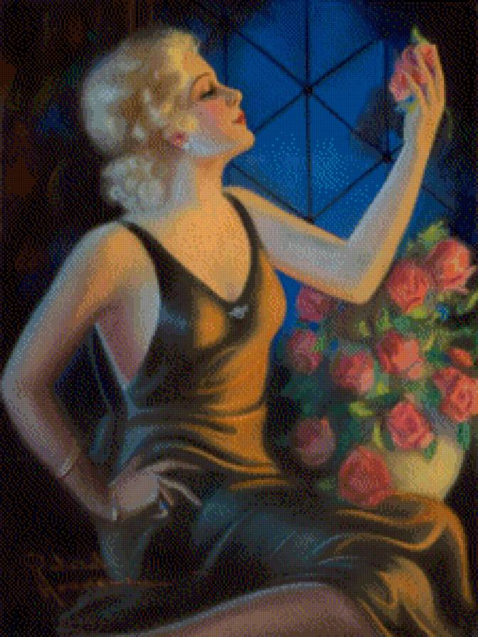 серия ,,женщины" - женщина.цветы - предпросмотр