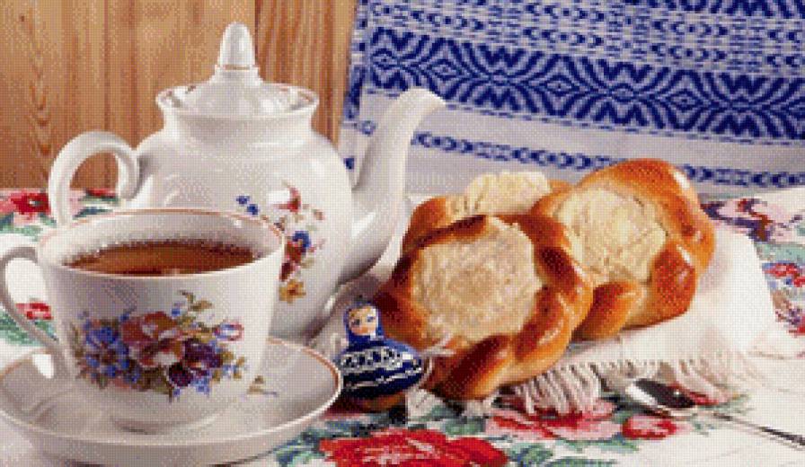 натюрморт - натюрморт, ватрушки, завтрак, чай - предпросмотр