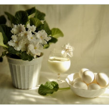 Схема вышивки «натюрморт с фиалкой»