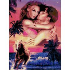 пара на закате солнца