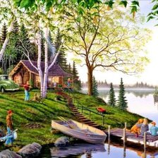 Схема вышивки «загородный домик»