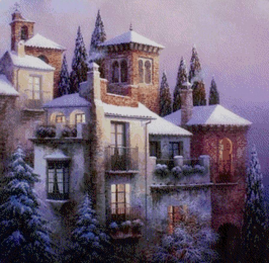 Первый снег. Покров. - сумерки, уют, снег, зима - предпросмотр