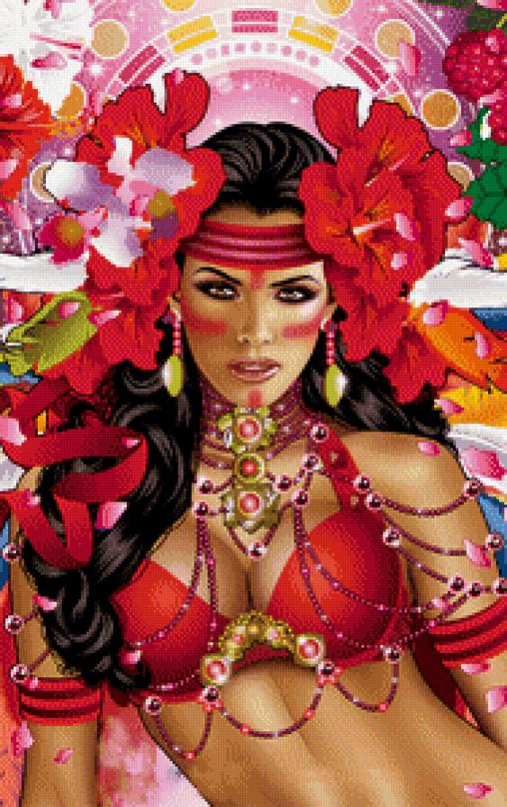 Красотка - цветы, красотка, бразильянка, розы, девушка - предпросмотр