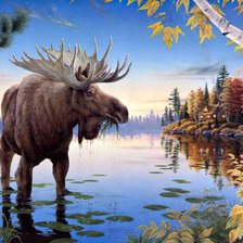 Схема вышивки «лось»