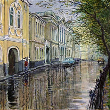 Схема вышивки «Осенний городской пейзаж»