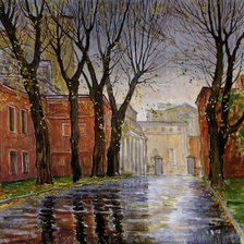 Схема вышивки «Осенний городской пейзаж»