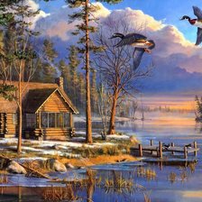 Схема вышивки «деревня»