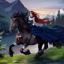 Схема вышивки «Doncella en su Caballo»