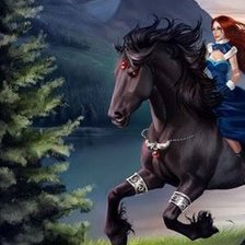 Схема вышивки «Doncella en su Caballo 1ra parte»