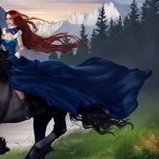 Схема вышивки «Doncella en su Caballo 2da parte»