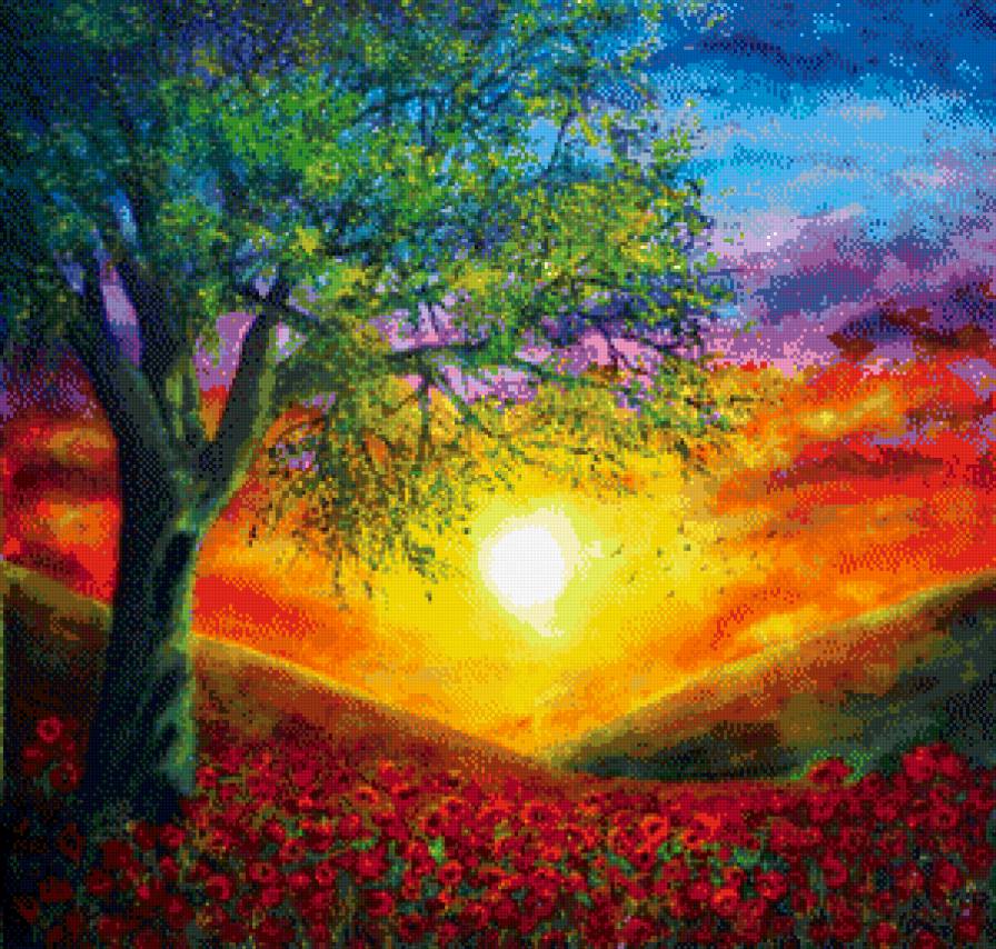 Золотая осень в холмах. - красота, радуга, осень, холмы - предпросмотр