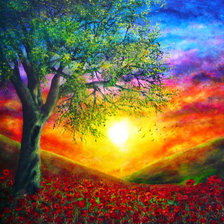 Схема вышивки «Золотая осень в холмах.»