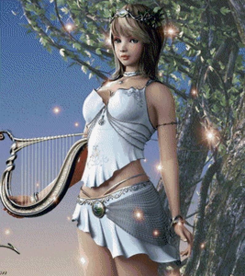 Нимфа - девушка фэнтези - предпросмотр