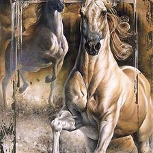 Схема вышивки «Кони»