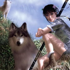 Схема вышивки «Девочки и волки»