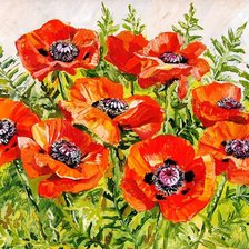 Схема вышивки «пано маки»