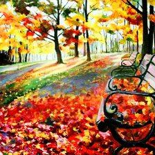 Схема вышивки «осень в парке»