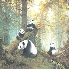 Схема вышивки «Мишки в лесу»