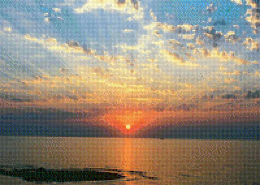 закат - природа, закат, море - предпросмотр