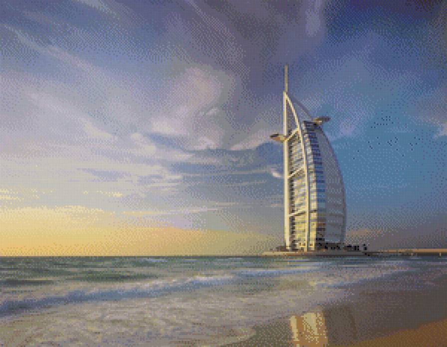 Burj_Al_Arab. - здания, чудо света, спокойствие, море - предпросмотр