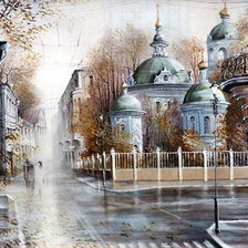 Схема вышивки «день осенний, дождливый»