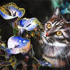 Схема вышивки «кошка»